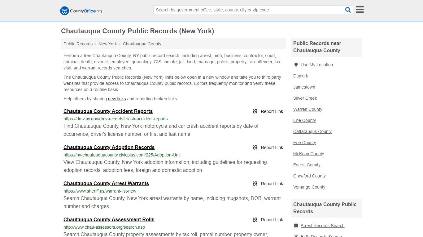 Public Records - Chautauqua County, NY (Business, Criminal, GIS ...